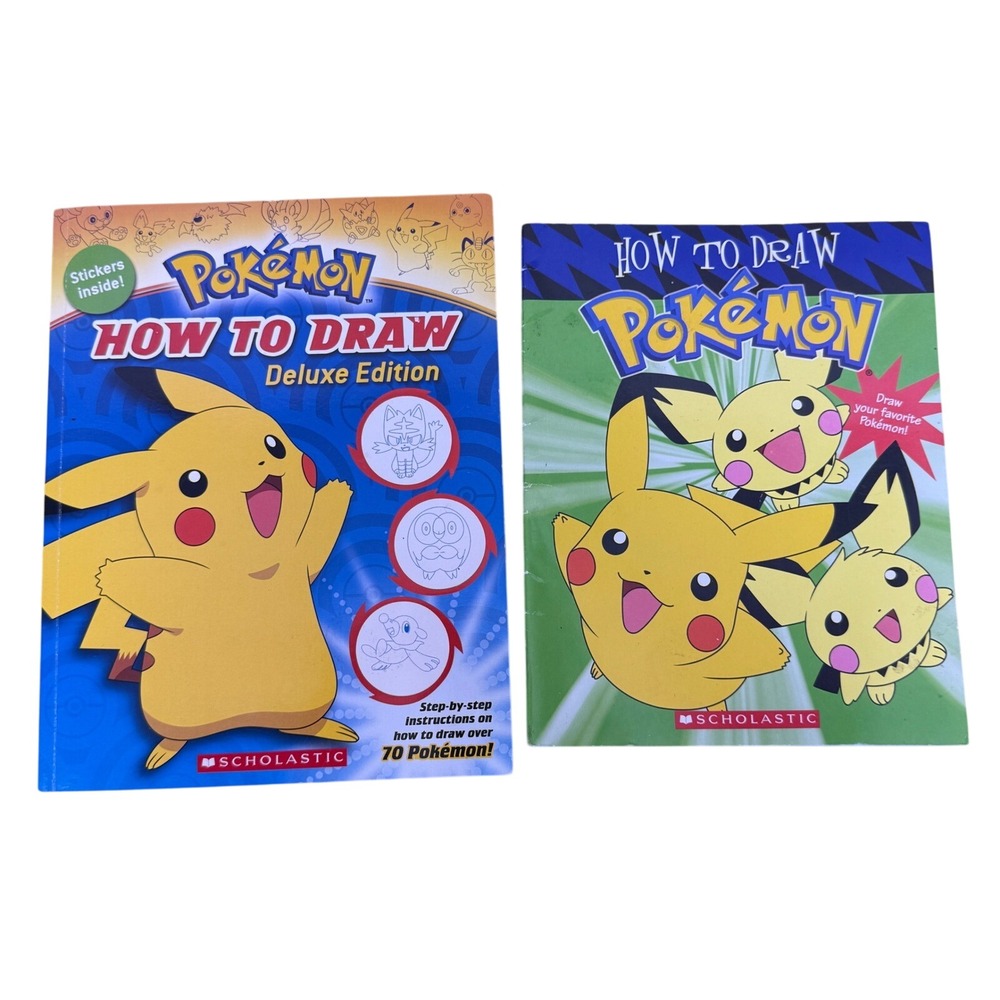 Pokemon How to Draw Books Set Kids Lot of 2 Activity Art Books